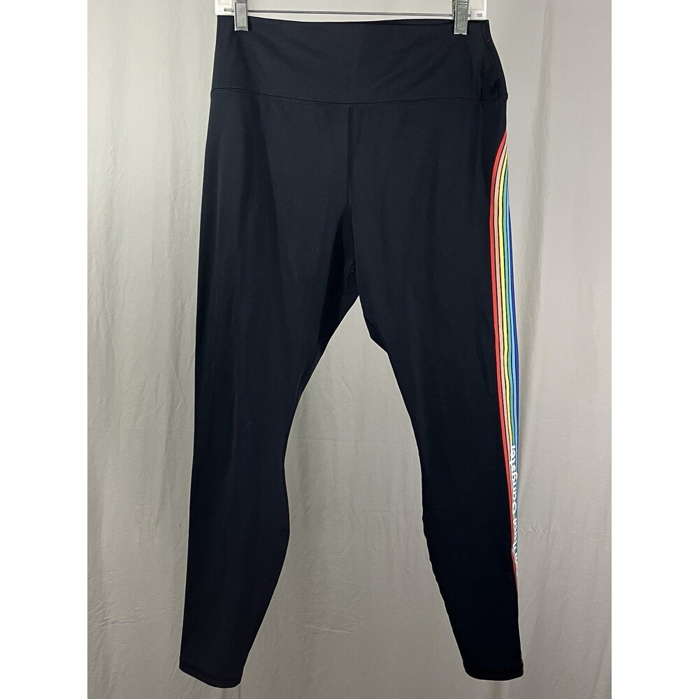 Spiritual Gangster Logo Rainbow Core Leggings Black Women’s Size XL